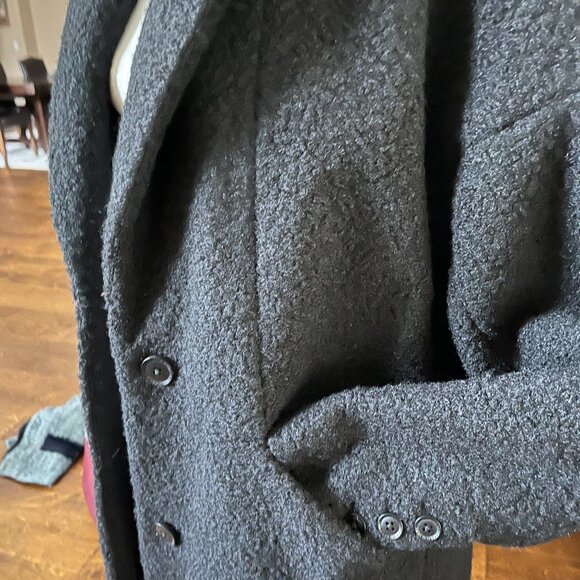BCBGMaxAzria Boucle Black Two Button Women's Coat EUC - Picture 4 of 6
